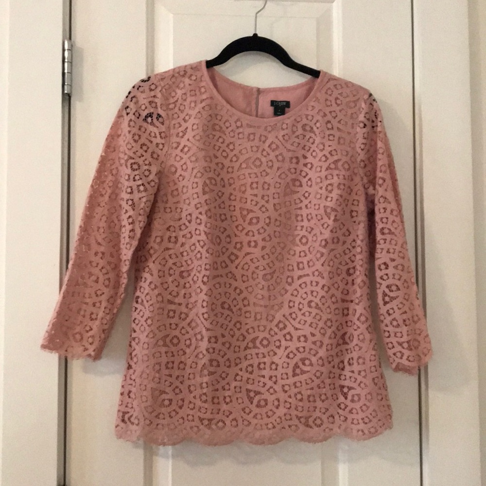 Blush pink J Crew lace blouse size 6
